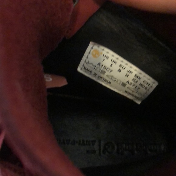 Timberland women’s size 7 A1SC7 A2717 waterproof boot’s Burgundy - Picture 5 of 10